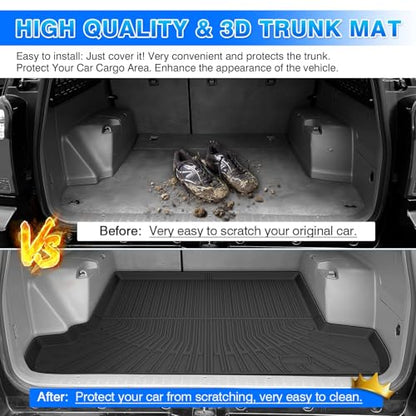 4Runner Cargo Liner - Trunk Mat for Toyota 4Runner 2003-2009, All Weather Cargo Mat for 4Runner Accessories, Heavy Duty Car Mats, Car Accessories - size: 2)Toyota 4runner 2003-2009