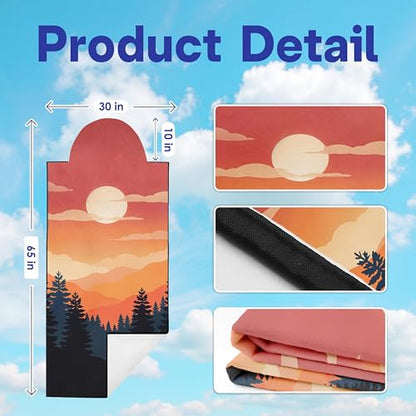 2 Pack Car Seat Towel Covers, Sweat Protector for Front Seats, Premium Thickened Microfiber with Great Smoky Mountains, Breathable & Quick Dry, Slip-on Headrest Pocket for Gym Running Universal Fit - color: Great Smoky Mountains