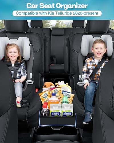 Car Seat Organizer for Kia Telluride 2026 2025 2024-2020, Console Organizer Backseat Box for Kia Telluride, Kids Toys Baby Supplies Dog Toy Box Storage Bin Travel Accessories - style: Telluride