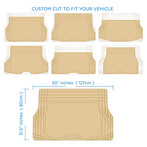 BDK Premium Cargo Car Trunk Mat/Liner - PVC (Beige) (31.5" x 50") - color: Beige