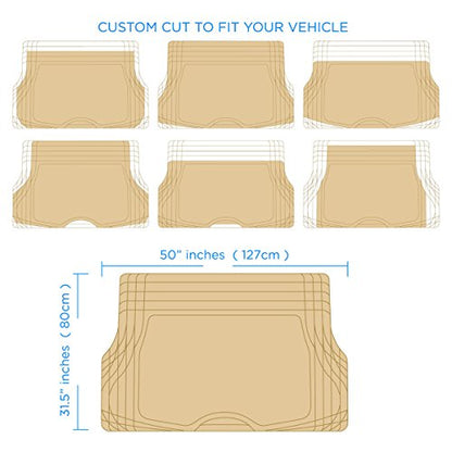BDK Premium Cargo Car Trunk Mat/Liner - PVC (Beige) (31.5" x 50") - color: Beige