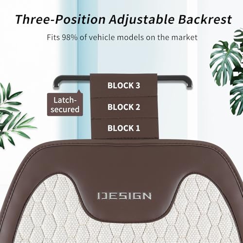 Breathable Linen Car Seat Cover Protector for Front Seats – Durable, Non-Slip, Airbag Compatible, Universal Fit for Sedans, SUVs, Pickups (2pcs, Beige)