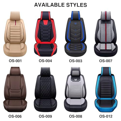 Seat Covers Full Set, Black Seat Covers for Cars 5 Seats, Car Seat Protector, Waterproof Faux Leather Car Seat Cushion, Front and Rear Car Seat Cover Fit for Most Sedans SUV Pick-up Truck (003 Black) - color: 003-Black