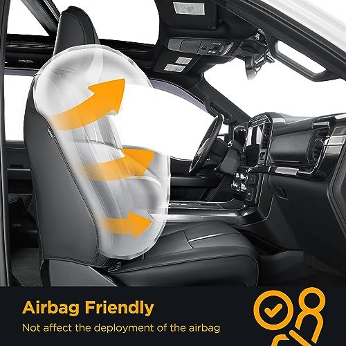 Super Cover® for Ford F150 Seat Covers 2015-2024 2025 2026 Full Set, for F-150 XL/XLT Leather Truck Seat Cover, for F150 Accessories 2016 2017 2018 2019 2020 2021 2022 2023, Only for Bucket Seat