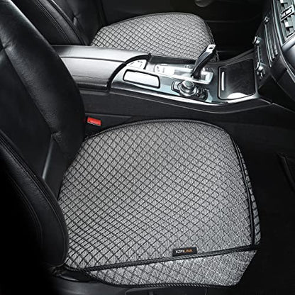 2 Pack Bottom Car Seat Cover with Storage Pocket,Breathable Car Seat Protector，Luxury Front Seat Cover，Anti-Skid Four Seasons General, fits Most Vehicles.（Gray,2PCS