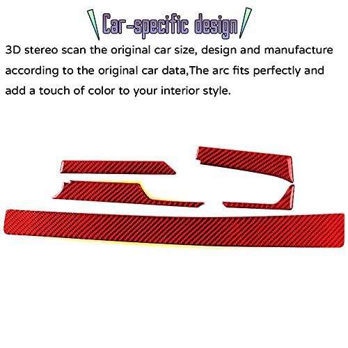 Custom Interior Accessories 5PCS for Chevrolet Camaro 2016 2017 2018 2019 2020 2021 2022 Red Carbon Fiber Center Console Cover Instrument Panel Trim Dashboard Protection Decoration - size: Dashboard trim cover