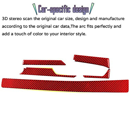 Custom Interior Accessories 5PCS for Chevrolet Camaro 2016 2017 2018 2019 2020 2021 2022 Red Carbon Fiber Center Console Cover Instrument Panel Trim Dashboard Protection Decoration - size: Dashboard trim cover