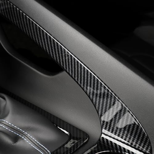 Center Console Handbrake Cover Trim Compatible with Hyundai Elantra 2021-2025 Accessories-Carbon Fiber Pattern(Electronic Brakes)