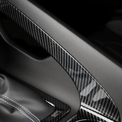Center Console Handbrake Cover Trim Compatible with Hyundai Elantra 2021-2025 Accessories-Carbon Fiber Pattern(Electronic Brakes)