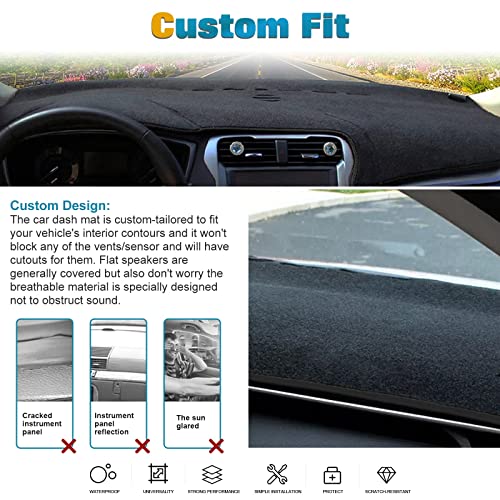 x xotic tech Center Console Dashboard Mat Pre-Cut Non-Slip Sunshield Sun Glare Protector Dash Carpet Pad Black Cover Compatible with Ford Fusion 2013 2014 2015 2016 2017 2018 2019 2020 - color: Compatible with Fusion 2013-2020