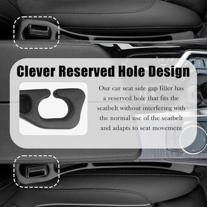 2PCS Upgraded Car Seat Gap Filler,Soft No Drop Seat Guard for Cars with Dual Slot Car Seats Gap Organizer for Storing Items & Filling Gaps,Versatile Between Seats Cars Gaps Filler (Style1)