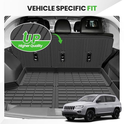 Cargo Liner for Jeep Compass/Patriot 2007-2016 & 2007-2012 Dodge Caliber, All Weather Cargo Mats for Compass Accessories, Heavy Duty TPE Trunk Mat, Car Accessories - size: 1)Jeep Compass 07-16
