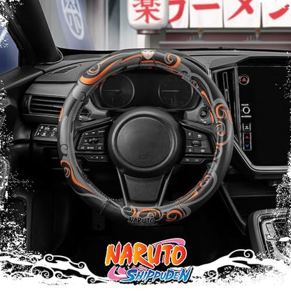 Naruto Shippuden Car Steering Wheel Cover, 15 Inch Anime Steering Wheel Cover, Cushioned Soft Comfortable Cover Anime Car Accessories for Men Women, Nine Tails - color: Naruto Nail Tail
