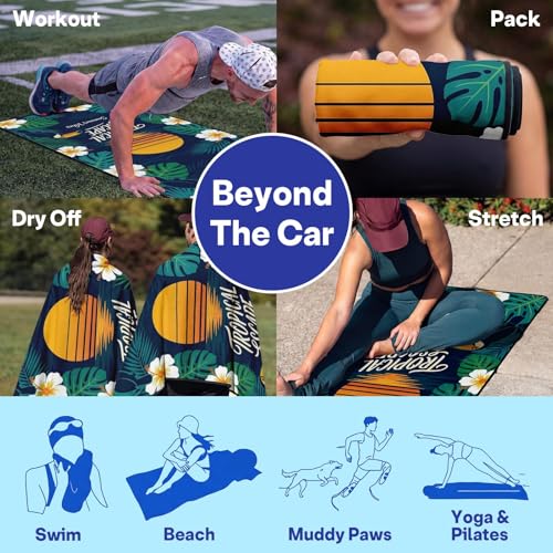 2 Pack Car Seat Towel Covers, Sweat-Proof Microfiber Seat Protectors for Gym, Running, Beach & Workout, Breathable Quick-Dry, Machine Washable, Tropical Toucan Print, Universal Fit - color: Tropical Toucan