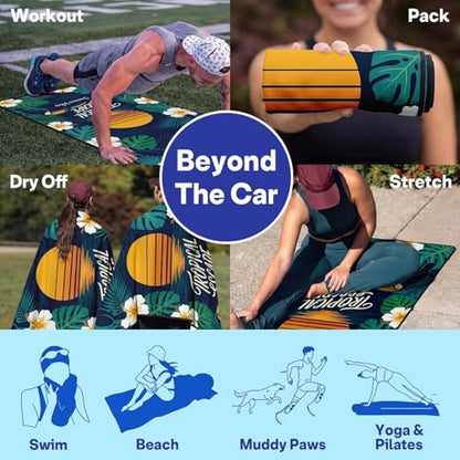 2 Pack Car Seat Towel Covers, Sweat-Proof Microfiber Seat Protectors for Gym, Running, Beach & Workout, Breathable Quick-Dry, Machine Washable, Tropical Toucan Print, Universal Fit - color: Tropical Toucan