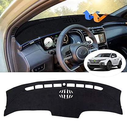 Autorder Dashboard Cover Mat for Hyundai Santa Cruz 2022 2023 2024 Accessories Dash Cover Flannel Dash Mat Sunshade Glare UV Rays Protector - size: 2022-2024 Hyundai Santa Cruz