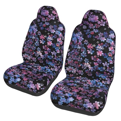 Floral Print Cloth Car Seat Covers Cute Cherry Blossom Bohemian Bucket Seat Covers Universal Fit for SUV, Sedan, Van, Washable Seat Cover Car Accessories - color: Floral