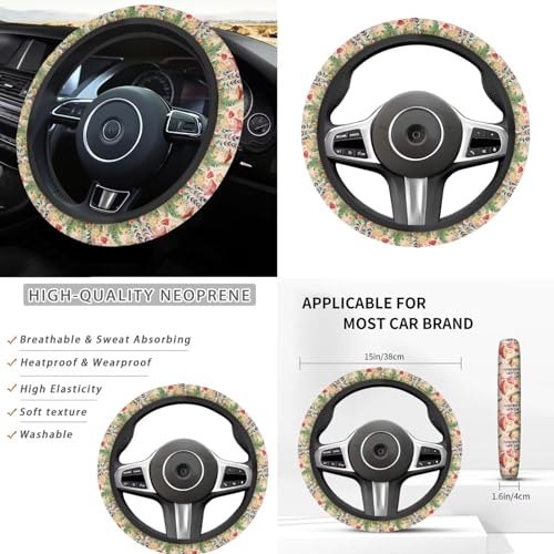 Mushroom Car Seat Cover Set for Front and Rear Cute Auto Interior Accessories Steering Wheel Covers Set Armrest Pad Headrest Covers Handbrake Gear Cover Cup Holder Universal Fit - color: Mushroom