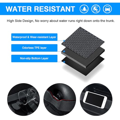 Cargo Trunk Liner for 2019-2024 2025 Toyota RAV4 Accessories, All Weather Heavy-Duty TPE Car Rear Truck Mat Cargo Protector