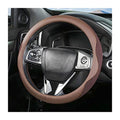Car Steering Wheel Cover, Microfiber Breathable Ice Silk Leather Steering Wheel Cover Soft Anti-Slip Safety, 15inch Four Season Universal Fits for Most Truck,SUV,Cars (Coffee) - color: Coffee