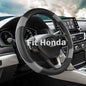 Steering Wheel Cover for Honda Civic(2006-2015),CR-Z, Insight, S2000|Microfiber Leather & Anti-Slip Safety Design | 14-14.25 Inch Custom Fit (Gray-Small Size) - color: C-Black+Gray, size: Small size (14 ''-14.25'')