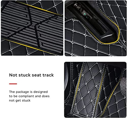 MELKEN Custom Fit Leather Car Floor Mats for 95% of Cars Full Coverage Floor Liners Car Mats (Coffee & Blue) - color: Coffee & Blue