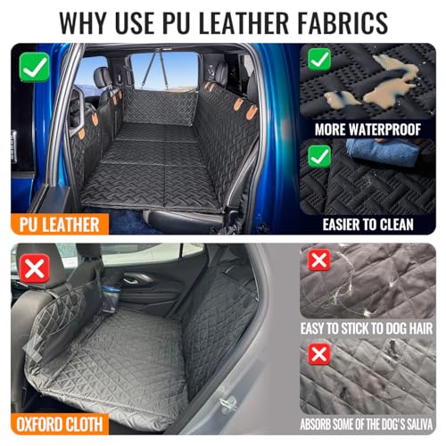 Dog Back Seat Extender for Truck,Truck Dog Seat Cover Back Seat,Dog Hammock for Truck,Hard Bottom Seat Extender,Pet Seat Covers for F150/RAM1500/Silverado - color: Black, size: XL-for Full Size Truck