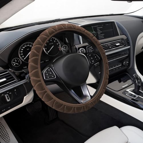 Universal Fluffy Plush Car Steering Wheel Cover, Anti-Slip Soft Warm Auto Steering Wheel Protector, Automotive Interior Protection Accessories Fit Most Cars, Sedans, SUVs, Vans, Trucks