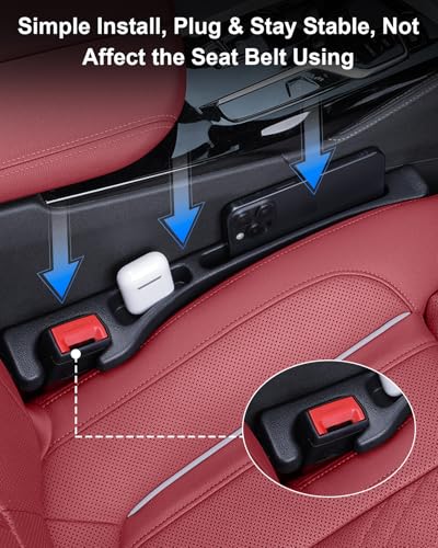 Car Seat Gap Filler, 2 PCS No Drop Seat Guard Drop Seat Gap Fillers Between Seat and Console Stop Things from Dropping Phone and Key Storage (BLACK-01) - color: Black-01
