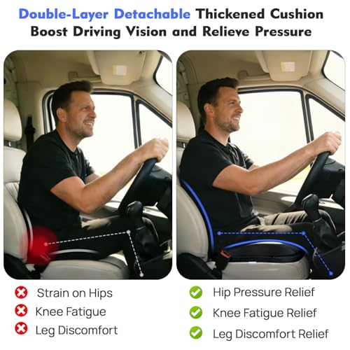 Office Chair Cushion & Car Seat Cushion - Memory Foam Dual-Layer Ergonomic Seat Cushion for Tailbone Pain Relief, Coccyx Support, Soft Yet Firm Comfort for All-Day Sitting