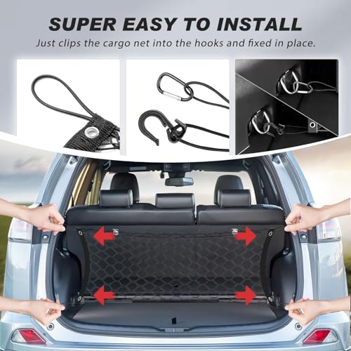 Envelope Style Cargo Net for Toyota Sienna 2026 2025 2024 2023 2022 2021, 2025 Sienna Accessories Rear Trunk Mesh Cargo Net, Elastic Heavy Duty Nylon Mesh Storage Netting Organizer - size: Toyota Sienna