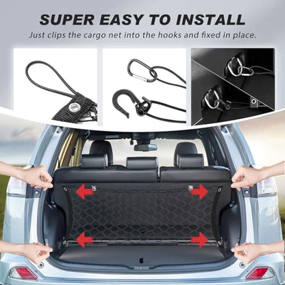 Envelope Style Cargo Net for Toyota Sienna 2026 2025 2024 2023 2022 2021, 2025 Sienna Accessories Rear Trunk Mesh Cargo Net, Elastic Heavy Duty Nylon Mesh Storage Netting Organizer - size: Toyota Sienna