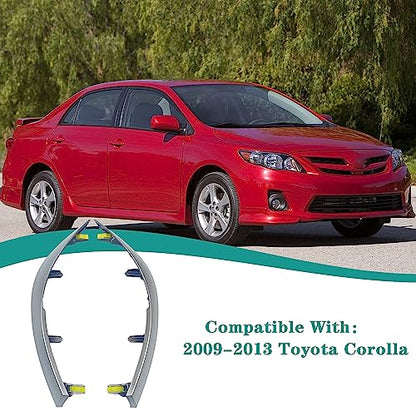 2Pcs Car Upper Central Dashboard Cover Trim Strip Compatible with 2009 2010 2011 2012 2013 Toyota Corolla Replaces# 55436-12040 55436-02330 55435-02370 Left & Right Side Dash Board Strips