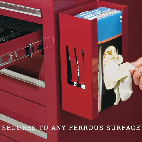Magnetic Glove Dispenser, 8LBS Capacity Wall Mount Glove Holder Magnetic Tissue Box Holder, Space Saving Design Magnet Paper Tissue Box Organizer for Kitchen Office Shops Garage