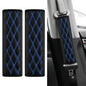 2PCS Car Seat Belt Cover Pads, Leather Seatbelt Covers for Cars, Breathable Leather Shoulder Pads Protect Your Neck, Automotive Interior Seat Strap Protecter Cushion for Most Autos (Blue) - color: Blue