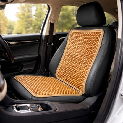 Wooden Beaded Car Seat Cover, Cooling Car Seat Cover Natural Double Strung, Massage Cushion Comfortable Beaded Seat Covers for Cars, Home and Office Car Seat Beads for Driving - size: 1-Pack
