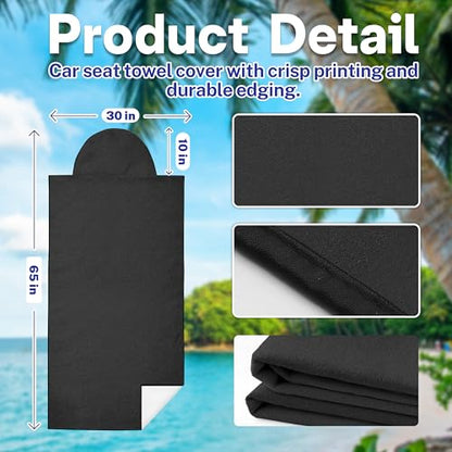 Car Seat Towel Cover After Gym, Car Seat Cover Towel – Sweatproof, Washable, Non-Slip Cover for Cars, SUVs (2 Pack, Black) - color: Black