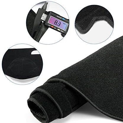 Dashboard Dash Cover Mat Carpet Compatible with 07-13 GMC Sierra Chevy Silverado(LSLT,or Work Truck ONLY) with Two Glove Boxes(Black) - size: 2007-2013 GMC Sierra