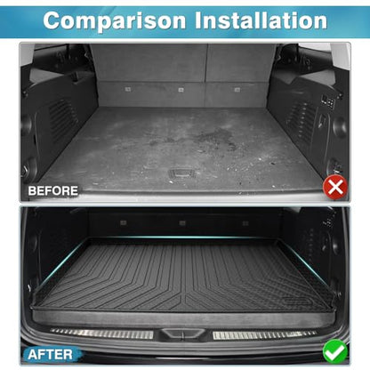 Mixsuper Custom Fit Cargo Liner for Chevrolet Suburban/GMC Yukon XL/Cadillac Escalade ESV 2015-2020, All Weather Cargo Mat Rear Trunk Liner Behind The 3rd Row Seats Black