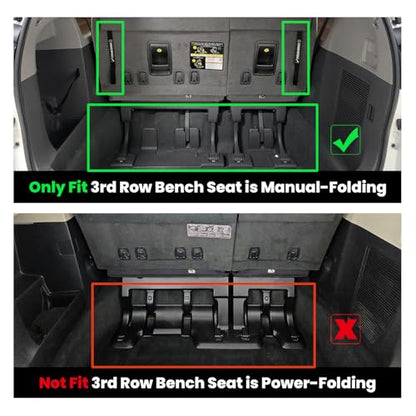 LASFIT Floor Mats & Cargo Liner for Toyota Sienna 7 Seat 2013-2020 (Not Fit Sliding Center Console) All Weather TPE Custom Fit Floor Liners & Trunk Mat for Sienna 7 Seat Full Set Mats Accessories