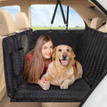 Dog Car Seat Cover for Back Seat - Back Seat Extender for Dogs with Hard Bottom, Supports 400 lbs, Thick Sponge, Waterproof, Hammock Backseat Protector for Pet, Car, Truck, SUV, Black