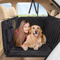 Dog Car Seat Cover for Back Seat - Back Seat Extender for Dogs with Hard Bottom, Supports 400 lbs, Thick Sponge, Waterproof, Hammock Backseat Protector for Pet, Car, Truck, SUV, Black