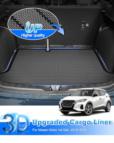 Cartist Cargo Mat Compatible with Nissan Kicks 2018 2019 2020 2021 2022 2023 2024 Trunk Mat Cargo Liner TPE All Weather Anti-Slip Odorless Trunk Mat - size: 5)Nissan Kicks 2018-2024