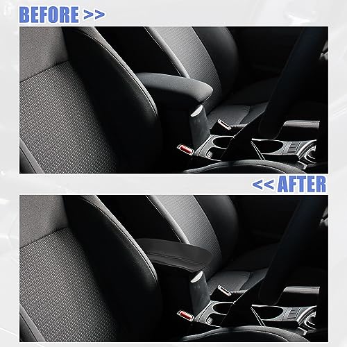 X AUTOHAUX Faux Leather Car Armrest Protector Cover Pad Replacement for Toyota Corolla 2014-2019 Black