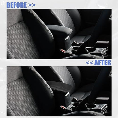 X AUTOHAUX Faux Leather Car Armrest Protector Cover Pad Replacement for Toyota Corolla 2014-2019 Black
