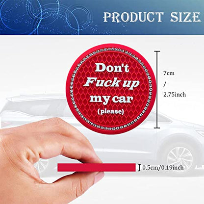 Car Cup Coasters 2 Pack - Bling Car Accessories, Universal Cup Holder Inserts for SUV/Truck (Red, 2PC) - color: Red-2pc