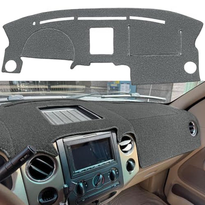 Yiz Dash Cover Mat Custom Fit for Ford F150 Pickup Truck 2004 2005 2006 2007 2008 / Lincoln Mark LT, Dashboard Cover Pad Carpet Protector J58 (Dark Gray)
