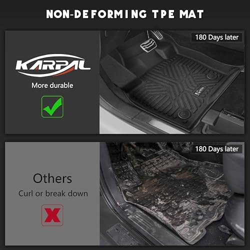 KARPAL Floor Mats for 2015-2024 2025 2026 Ford Edge, Custom Fit TPE All Weather Ford Edge Accessories 1st & 2nd Row Floor Liner & Trunk Mat - style: 2015-2026 | For Ford Edge | 1st & 2nd Row & Cargo