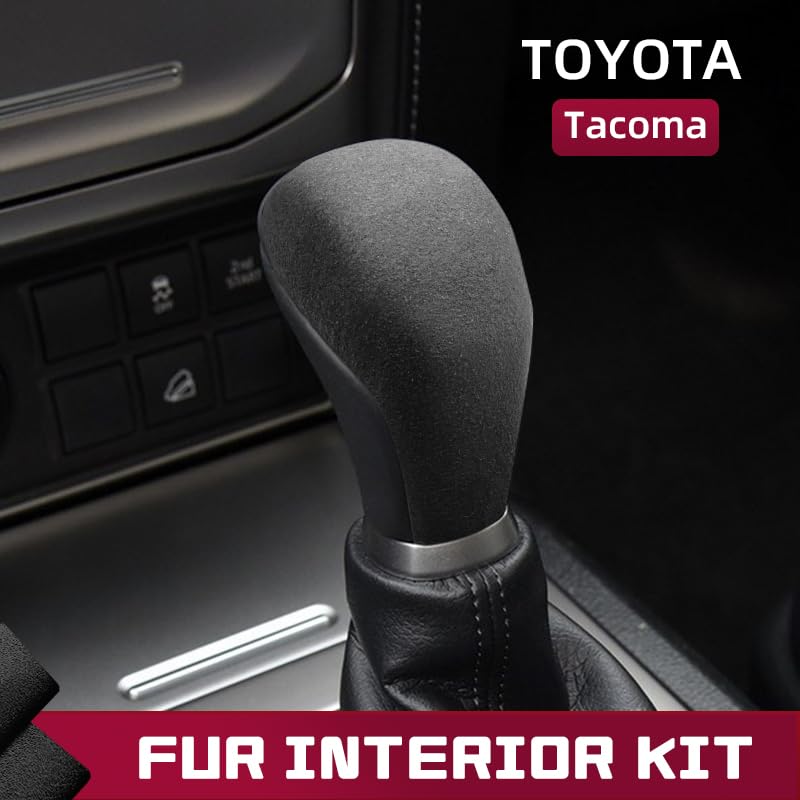 for Toyota Highlander Land Cruiser Prado Car Gear Shift Knob Cover Suede Protective Decoration Vehicle Auto Modified Accessories (Lacquered)