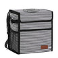 Femuar Leak Proof Car Trash Can With Lid - Waterproof Garbage Bag With Storage Mesh Pocket, Large/Stripe - color: Stripe, size: 3 Gallons